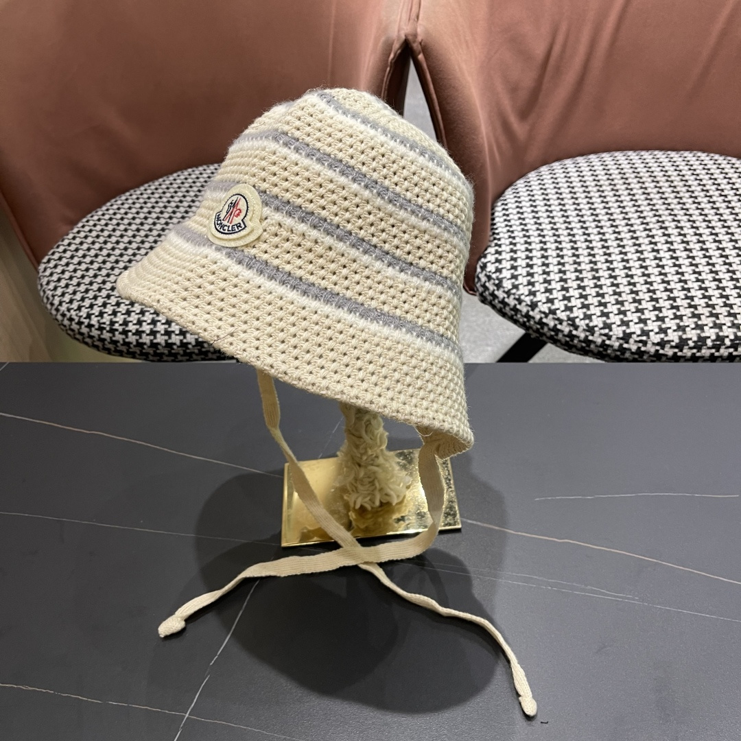  蒙囗 早秋新款条纹渔夫帽女韩版高级感百搭时尚显脸小盆帽遮阳帽防晒帽