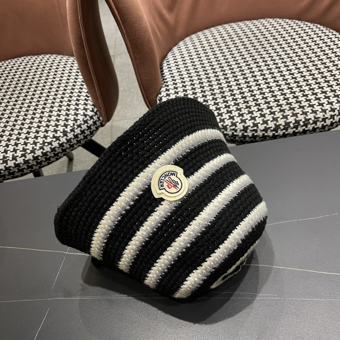  蒙囗 早秋新款条纹渔夫帽女韩版高级感百搭时尚显脸小盆帽遮阳帽防晒帽