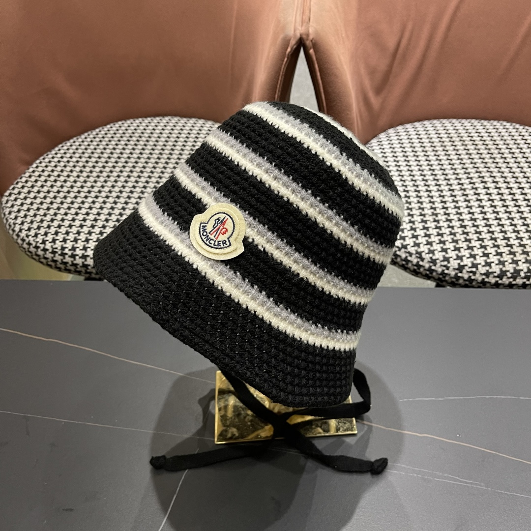  蒙囗 早秋新款条纹渔夫帽女韩版高级感百搭时尚显脸小盆帽遮阳帽防晒帽