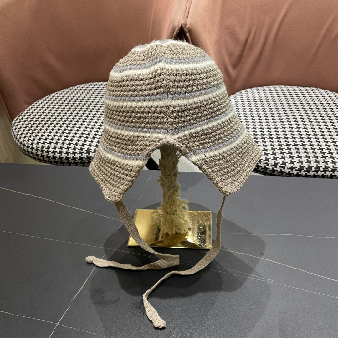  蒙囗 早秋新款条纹渔夫帽女韩版高级感百搭时尚显脸小盆帽遮阳帽防晒帽