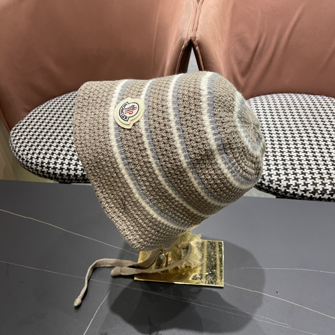  蒙囗 早秋新款条纹渔夫帽女韩版高级感百搭时尚显脸小盆帽遮阳帽防晒帽