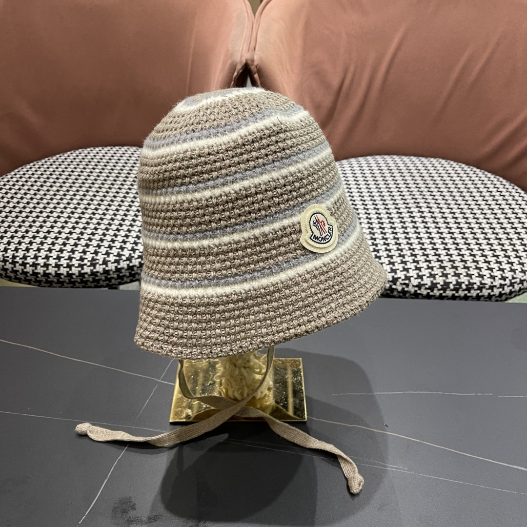  蒙囗 早秋新款条纹渔夫帽女韩版高级感百搭时尚显脸小盆帽遮阳帽防晒帽