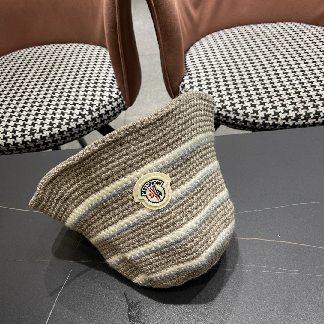  蒙囗 早秋新款条纹渔夫帽女韩版高级感百搭时尚显脸小盆帽遮阳帽防晒帽