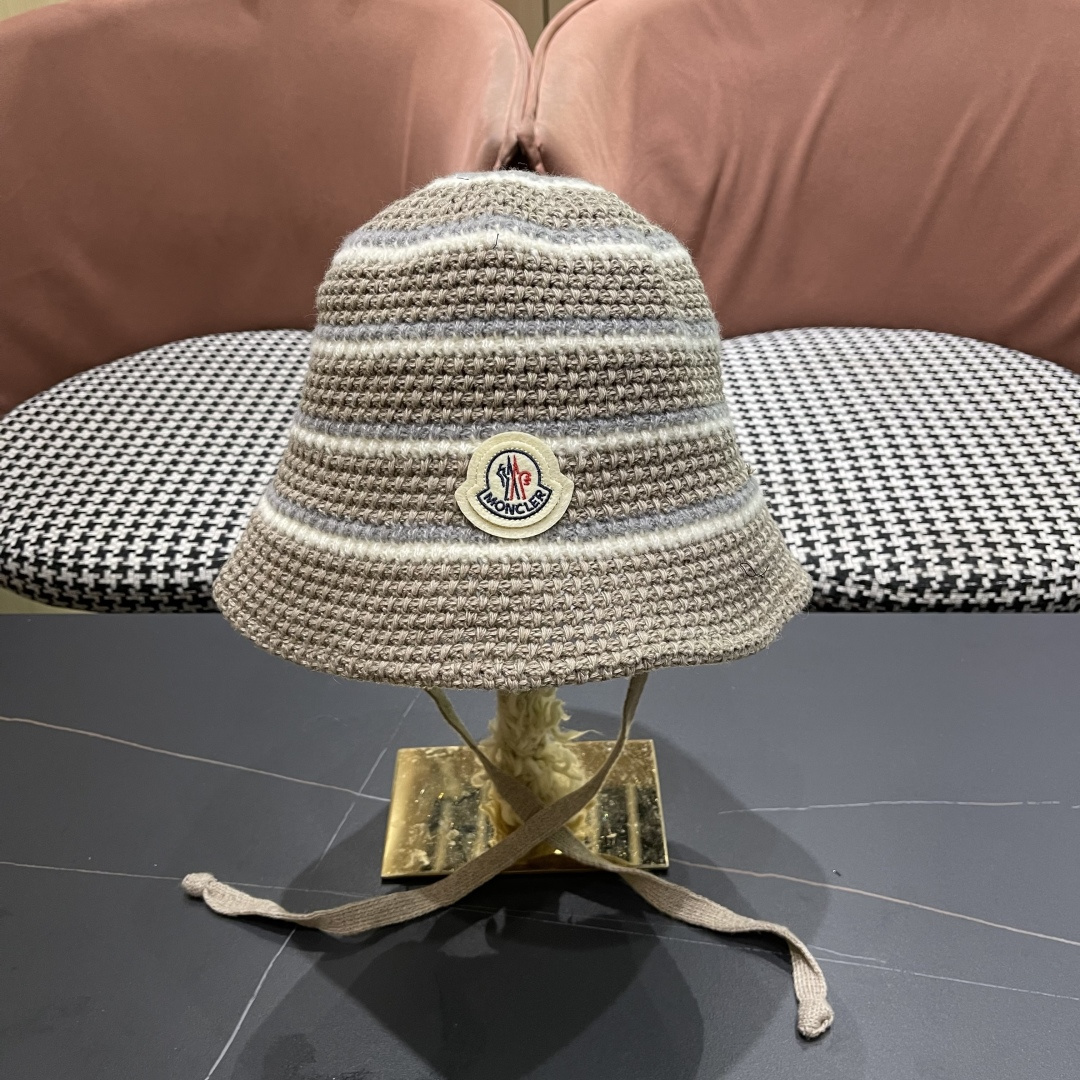  蒙囗 早秋新款条纹渔夫帽女韩版高级感百搭时尚显脸小盆帽遮阳帽防晒帽