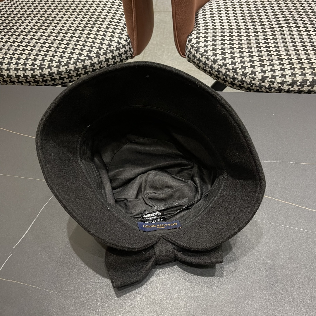  Lv路易威登渔夫帽女秋冬季2025新款毛绒冷帽子大头围显脸小加厚保暖鱼夫盆帽