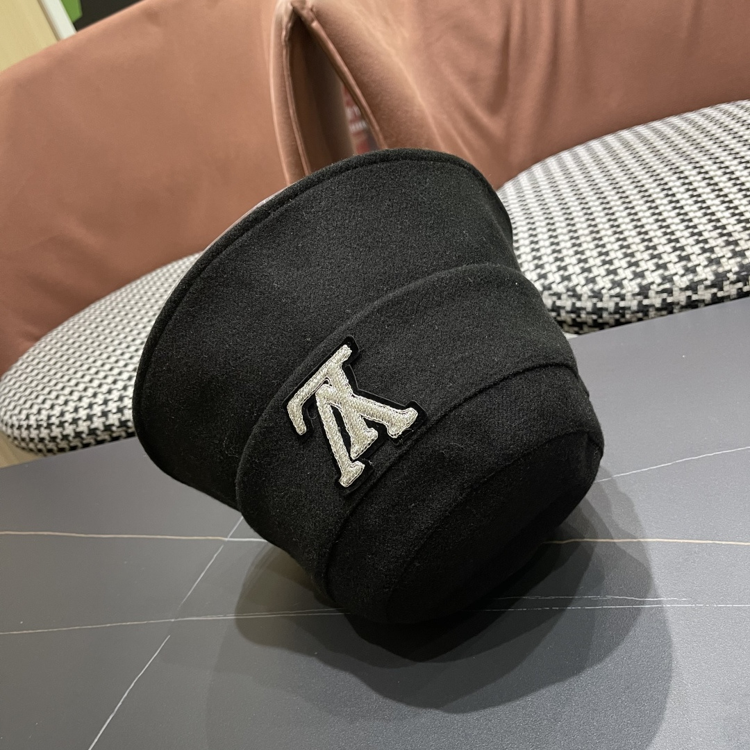  Lv路易威登渔夫帽女秋冬季2025新款毛绒冷帽子大头围显脸小加厚保暖鱼夫盆帽