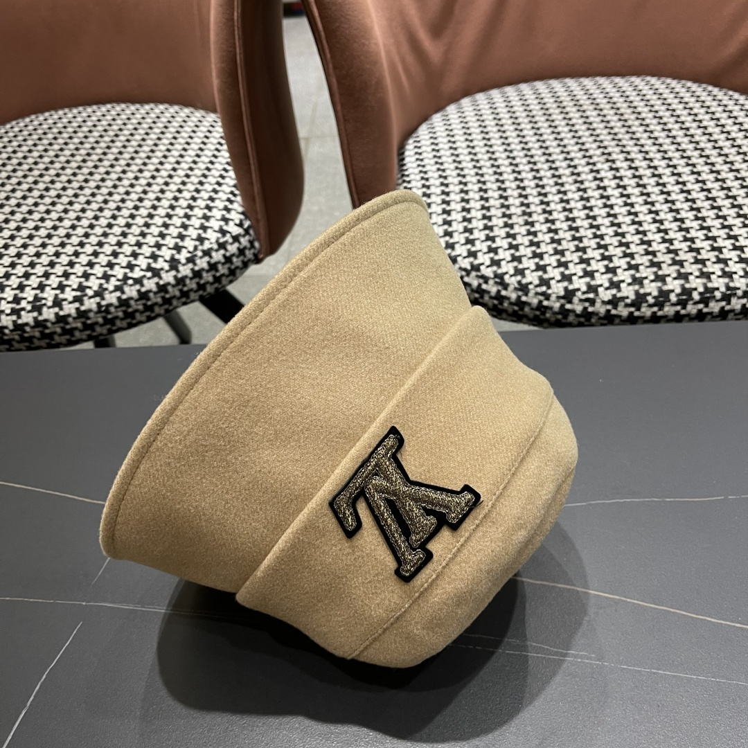  Lv路易威登渔夫帽女秋冬季2025新款毛绒冷帽子大头围显脸小加厚保暖鱼夫盆帽