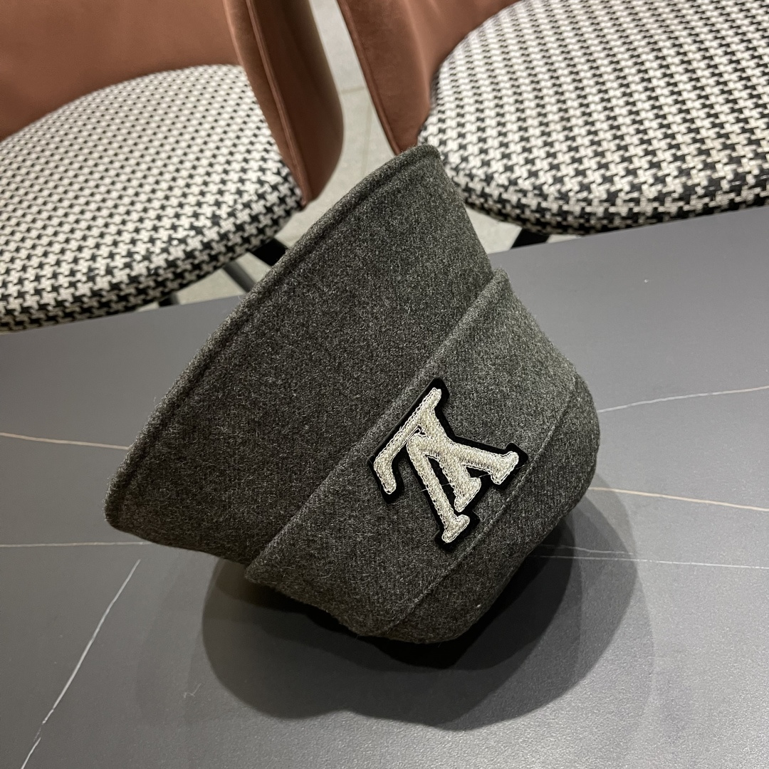  Lv路易威登渔夫帽女秋冬季2025新款毛绒冷帽子大头围显脸小加厚保暖鱼夫盆帽