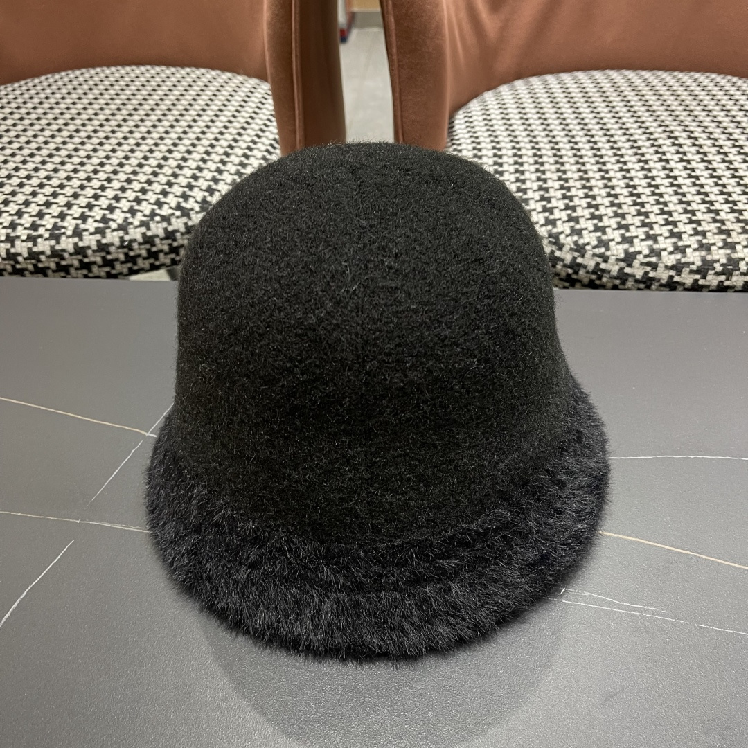  蒙口 水貂毛帽子女秋冬渔夫帽韩版百搭日系显脸小保暖盆帽礼帽水桶帽潮