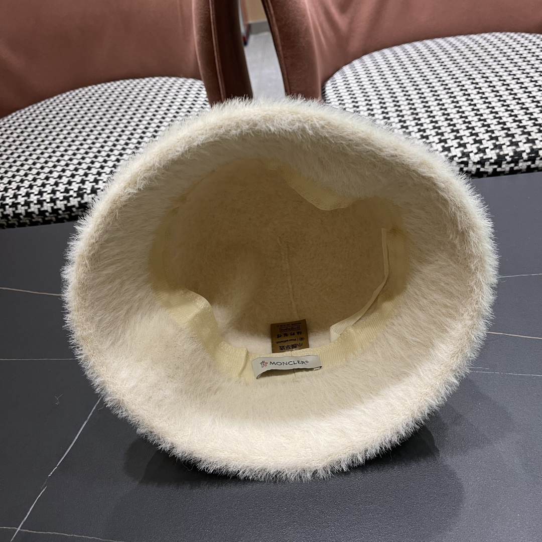  蒙口 水貂毛帽子女秋冬渔夫帽韩版百搭日系显脸小保暖盆帽礼帽水桶帽潮