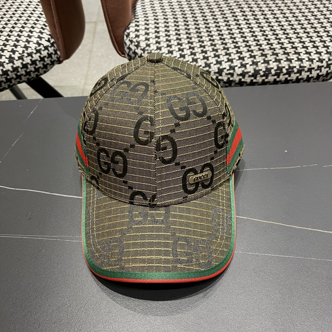  Gucci(古奇)经典原单棒球帽😍原版帆布轻盈透气！实物拍摄，四季百搭男女适用，基础头围56，贴片可调