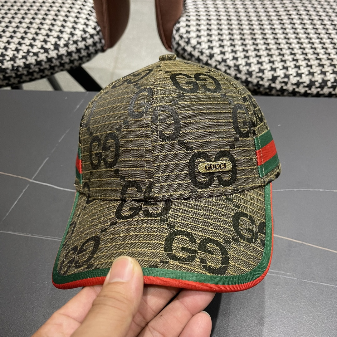  Gucci(古奇)经典原单棒球帽😍原版帆布轻盈透气！实物拍摄，四季百搭男女适用，基础头围56，贴片可调