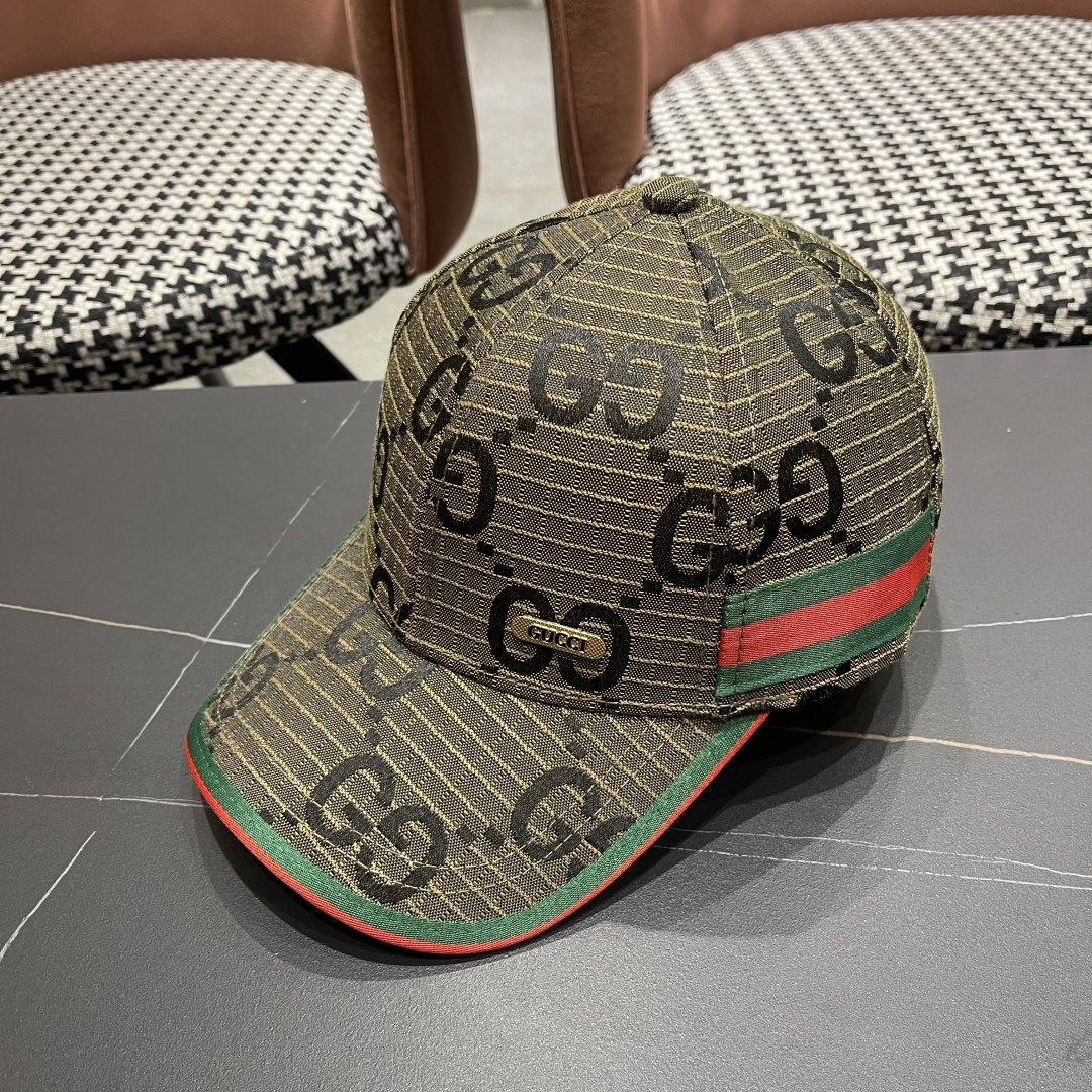  Gucci(古奇)经典原单棒球帽😍原版帆布轻盈透气！实物拍摄，四季百搭男女适用，基础头围56，贴片可调