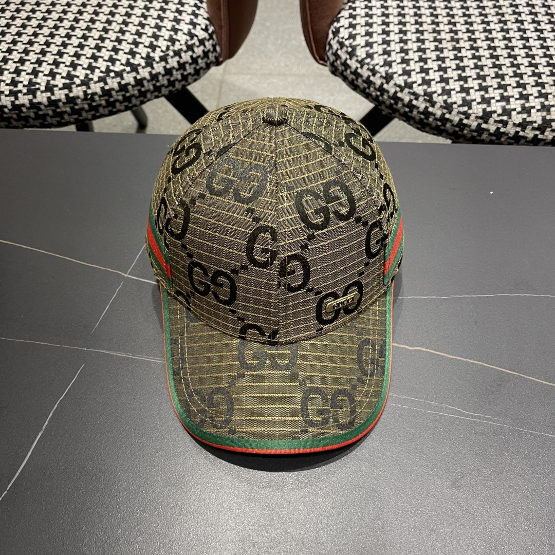  Gucci(古奇)经典原单棒球帽😍原版帆布轻盈透气！实物拍摄，四季百搭男女适用，基础头围56，贴片可调