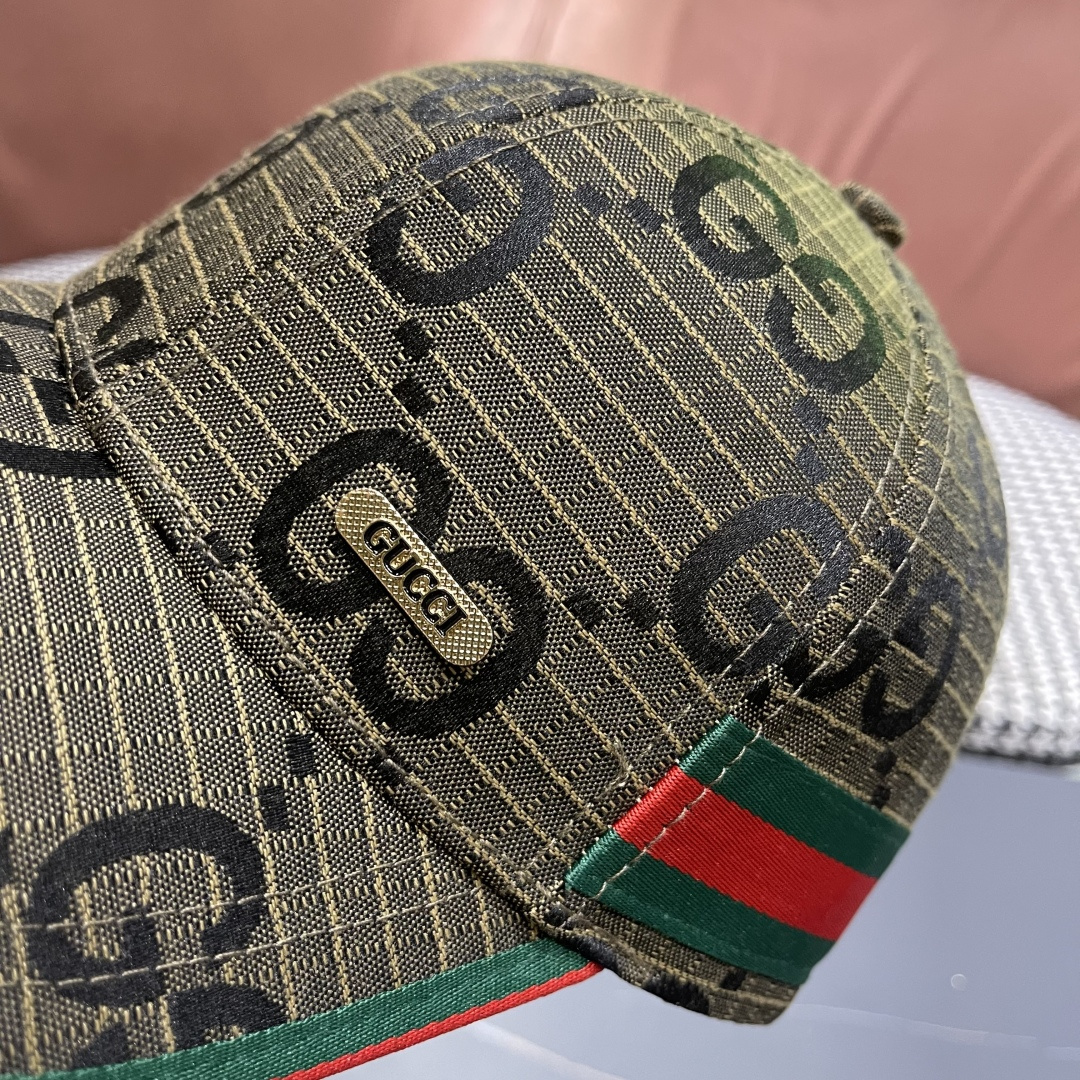  Gucci(古奇)经典原单棒球帽😍原版帆布轻盈透气！实物拍摄，四季百搭男女适用，基础头围56，贴片可调