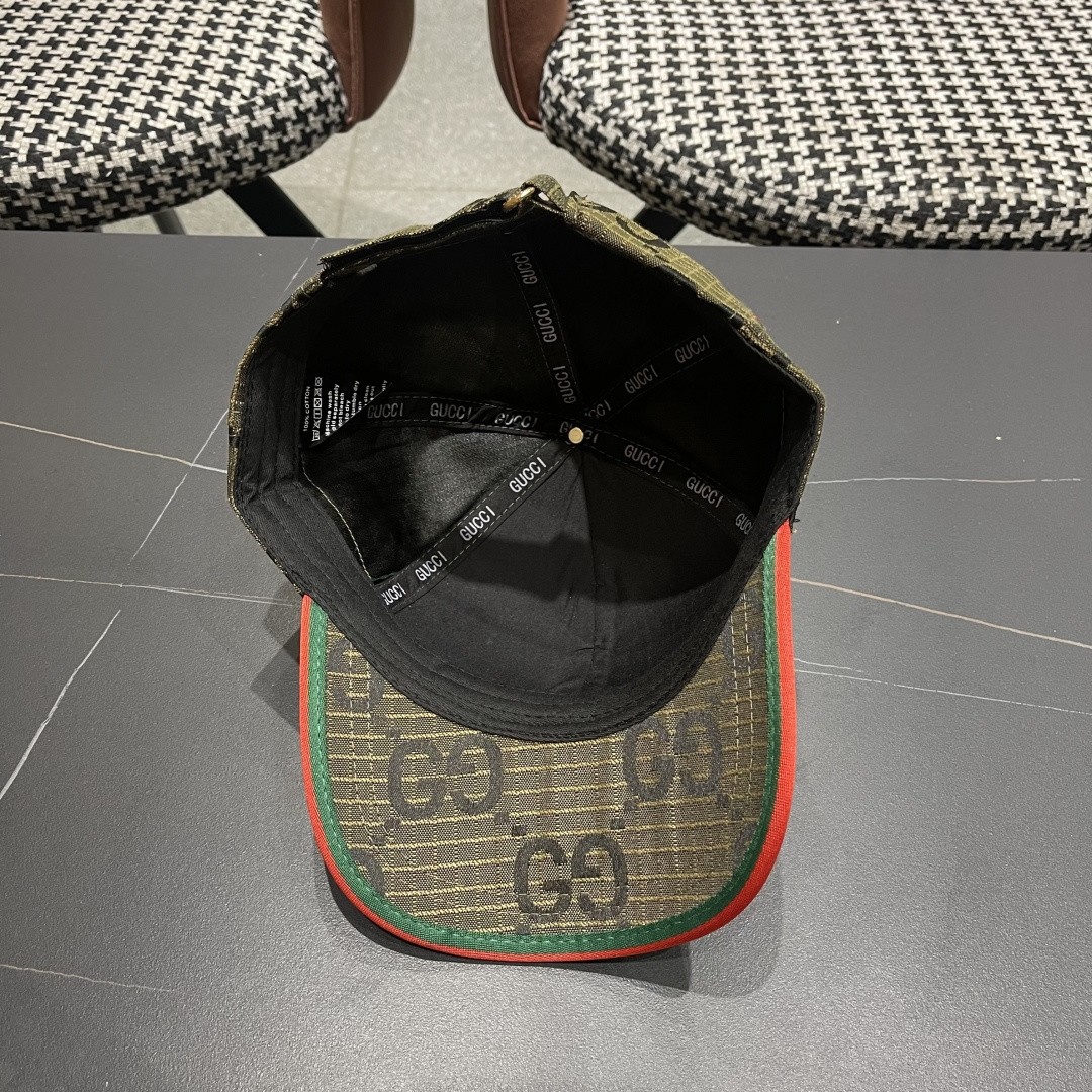  Gucci(古奇)经典原单棒球帽😍原版帆布轻盈透气！实物拍摄，四季百搭男女适用，基础头围56，贴片可调