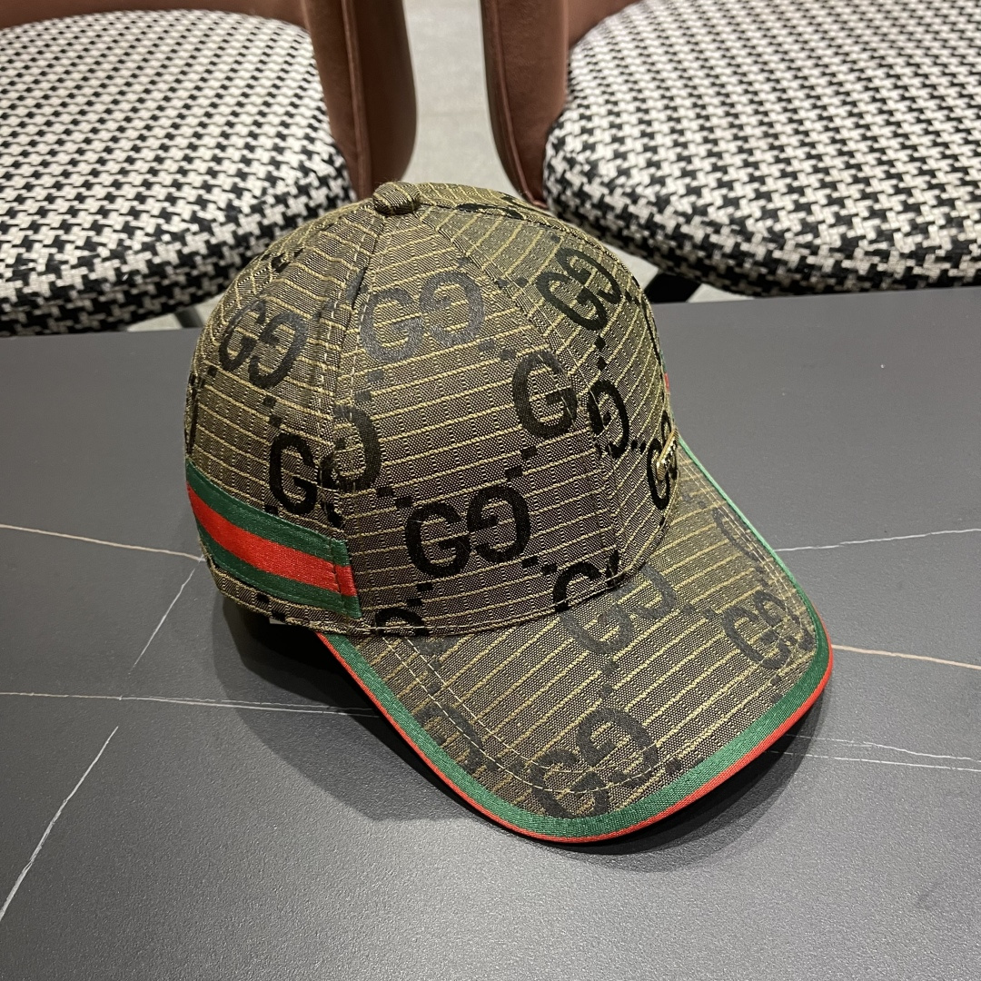 Gucci(古奇)经典原单棒球帽😍原版帆布轻盈透气！实物拍摄，四季百搭男女适用，基础头围56，贴片可调