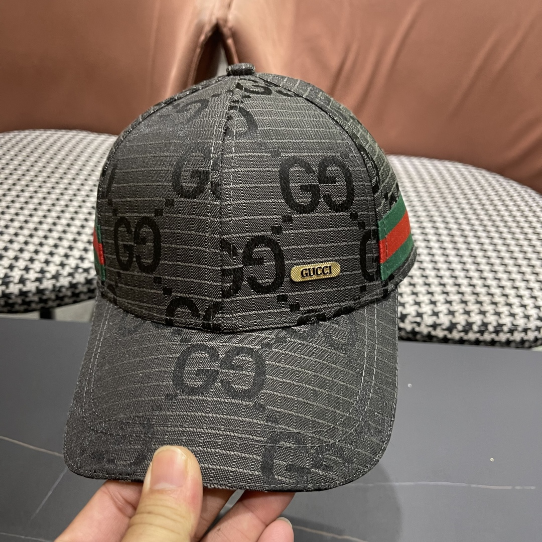  Gucci(古奇)经典原单棒球帽😍原版帆布轻盈透气！实物拍摄，四季百搭男女适用，基础头围56，贴片可调