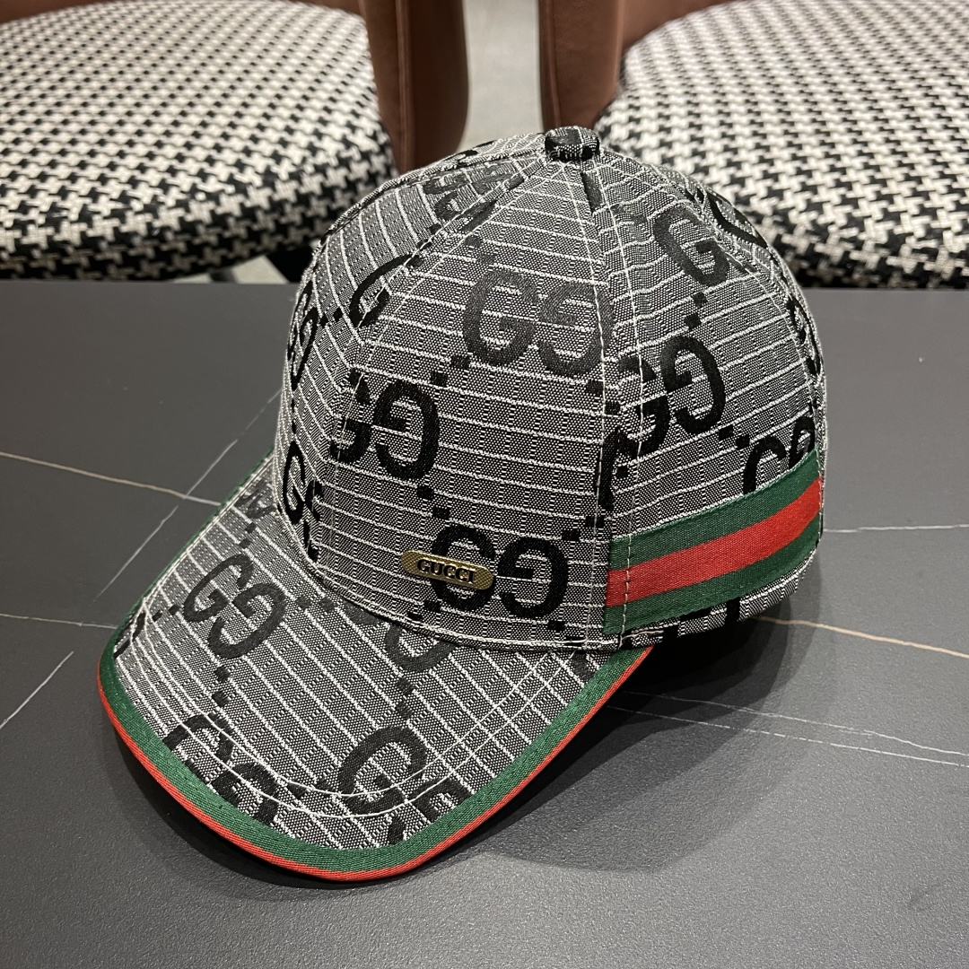  Gucci(古奇)经典原单棒球帽😍原版帆布轻盈透气！实物拍摄，四季百搭男女适用，基础头围56，贴片可调
