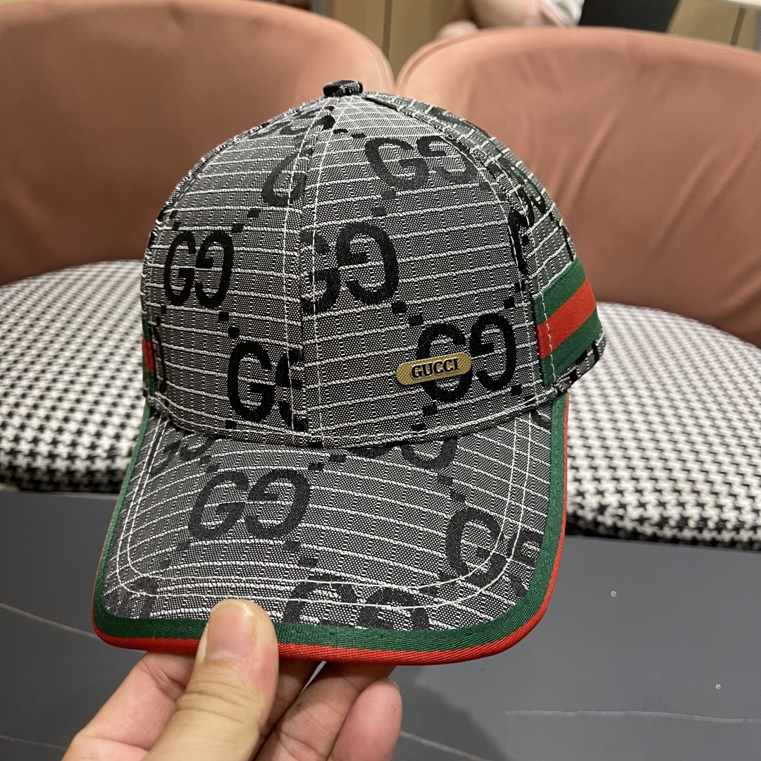  Gucci(古奇)经典原单棒球帽😍原版帆布轻盈透气！实物拍摄，四季百搭男女适用，基础头围56，贴片可调