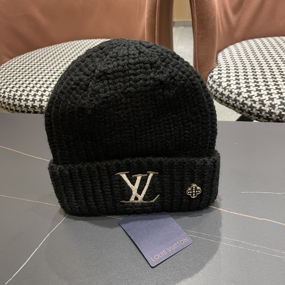  LV/路易威登男士帽子纯羊毛经典罗纹针织
刺绣LV 首字母新款M77277