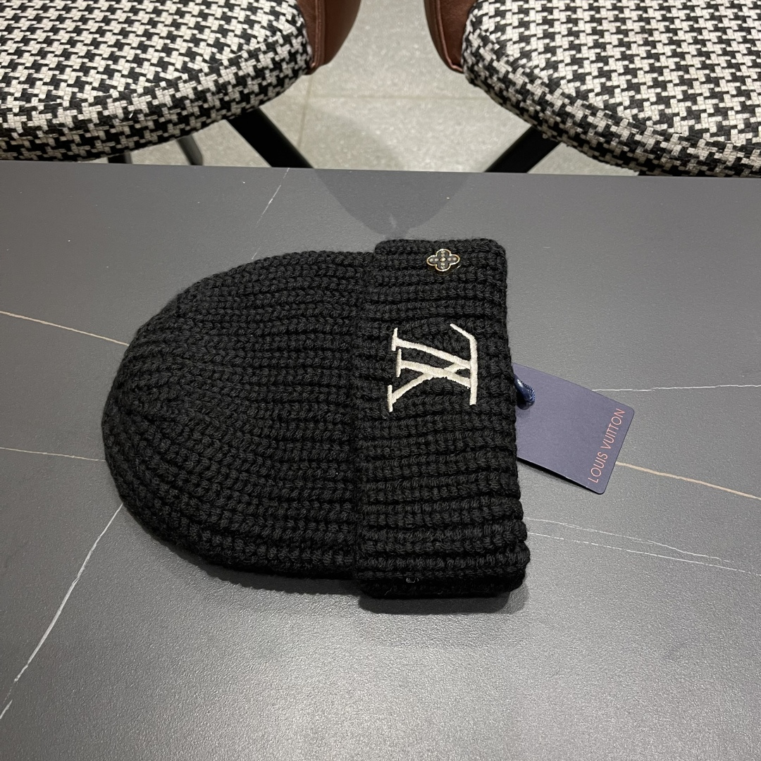  LV/路易威登男士帽子纯羊毛经典罗纹针织
刺绣LV 首字母新款M77277