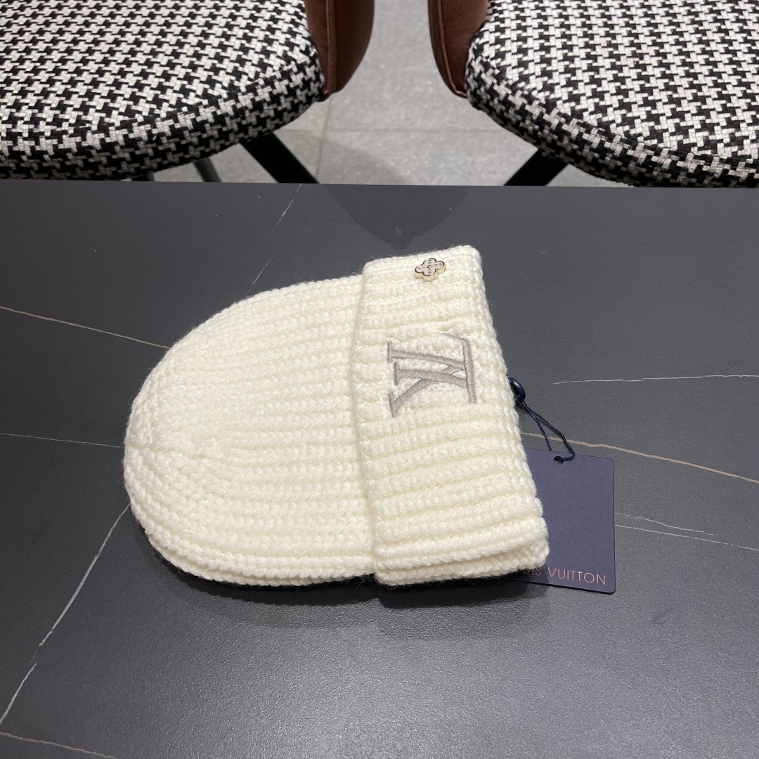  LV/路易威登男士帽子纯羊毛经典罗纹针织
刺绣LV 首字母新款M77277