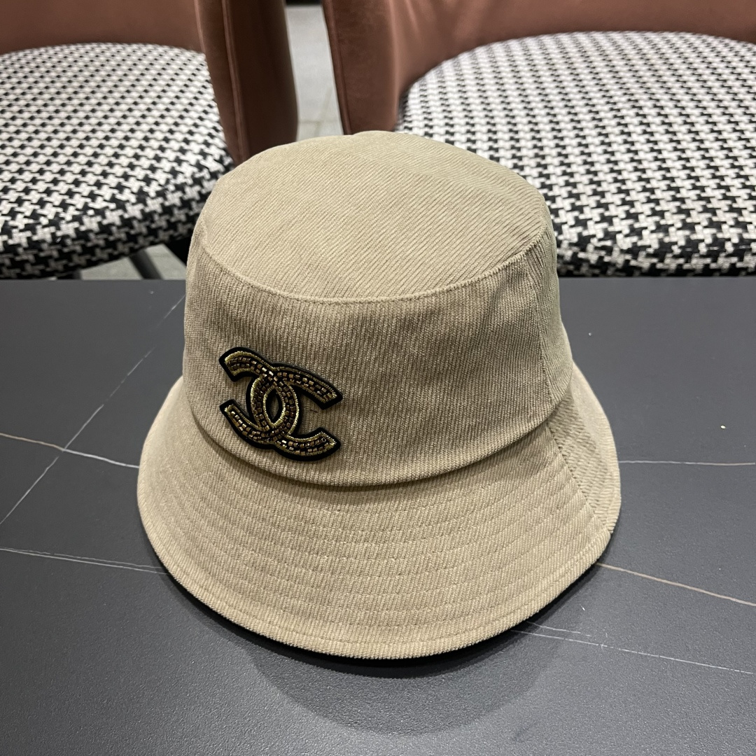  香奈儿2025早秋冬款渔夫帽女防紫外线遮阳帽大头围太阳盆帽潮