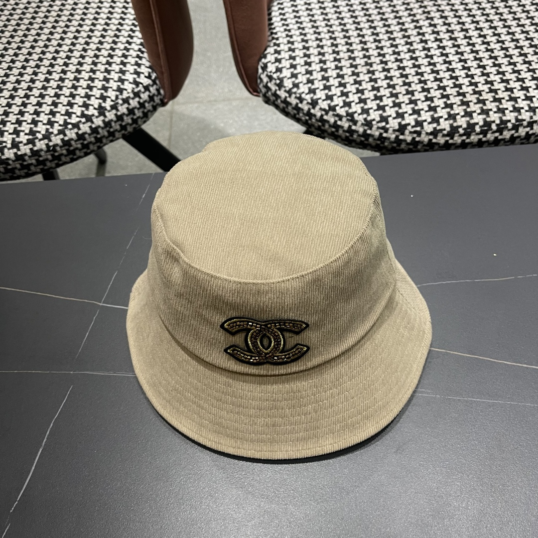  香奈儿2025早秋冬款渔夫帽女防紫外线遮阳帽大头围太阳盆帽潮