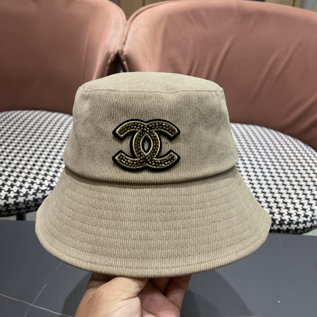  香奈儿2025早秋冬款渔夫帽女防紫外线遮阳帽大头围太阳盆帽潮