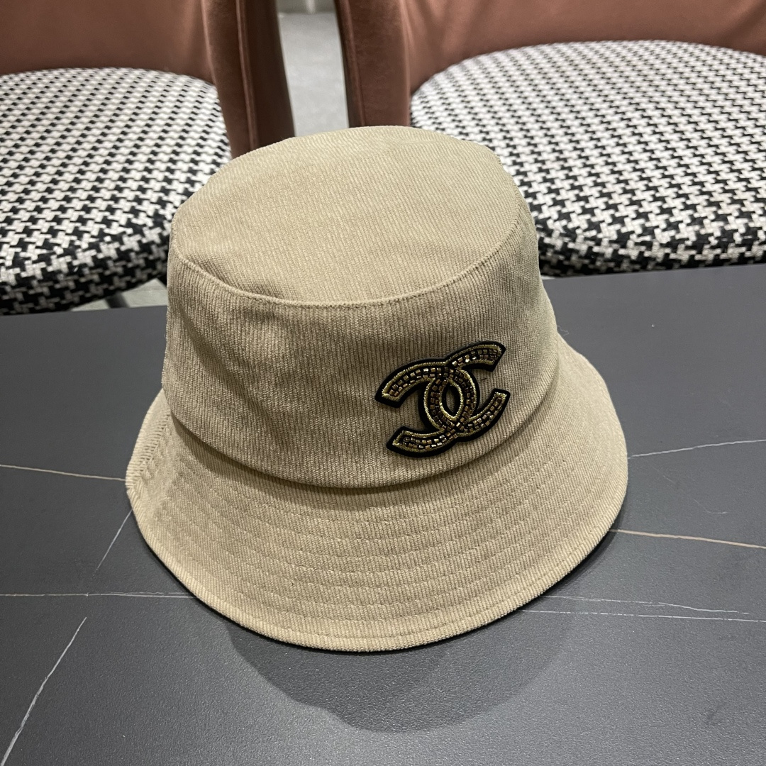  香奈儿2025早秋冬款渔夫帽女防紫外线遮阳帽大头围太阳盆帽潮