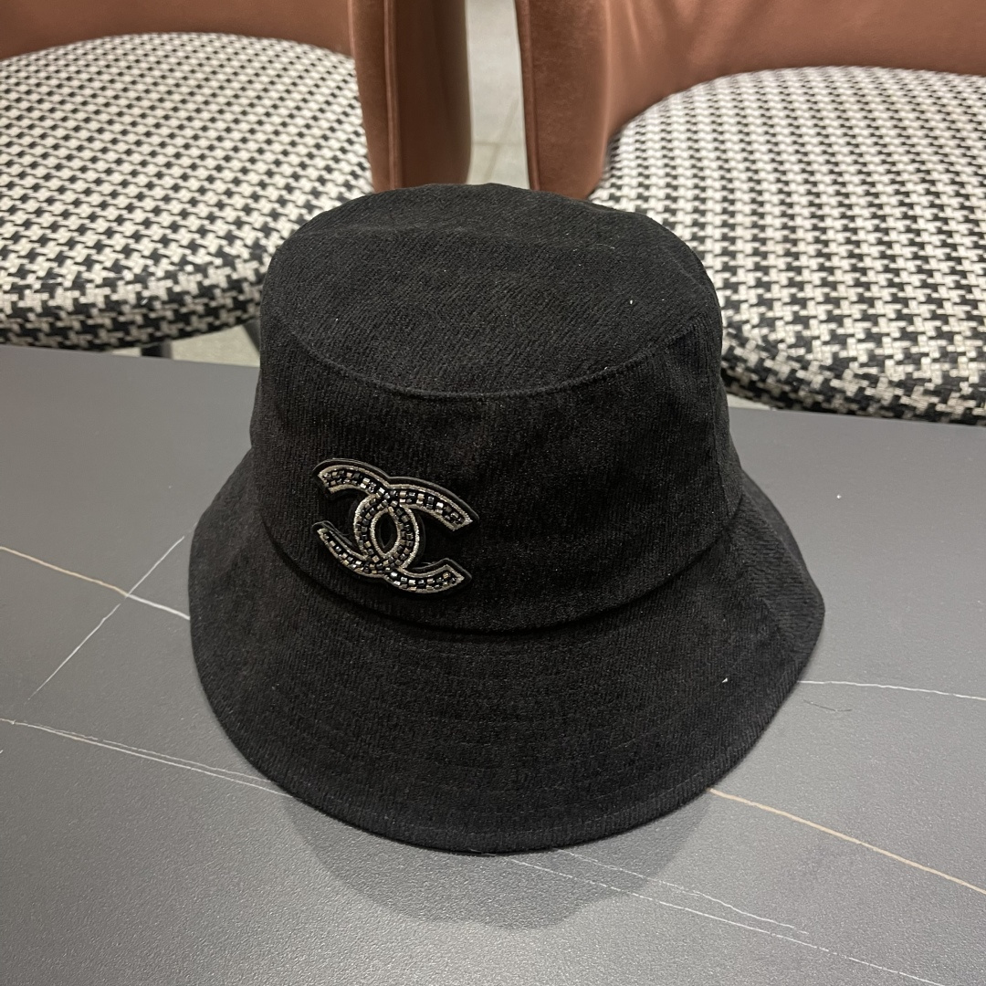  香奈儿2025早秋冬款渔夫帽女防紫外线遮阳帽大头围太阳盆帽潮