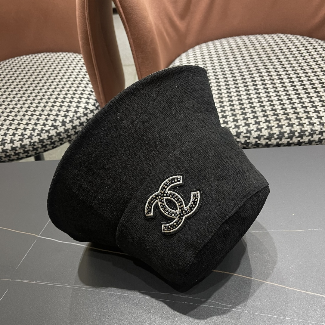  香奈儿2025早秋冬款渔夫帽女防紫外线遮阳帽大头围太阳盆帽潮