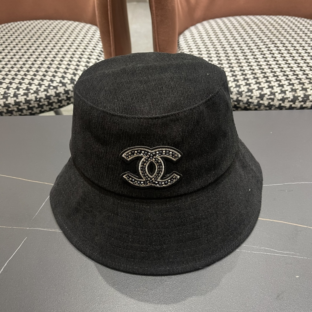  香奈儿2025早秋冬款渔夫帽女防紫外线遮阳帽大头围太阳盆帽潮