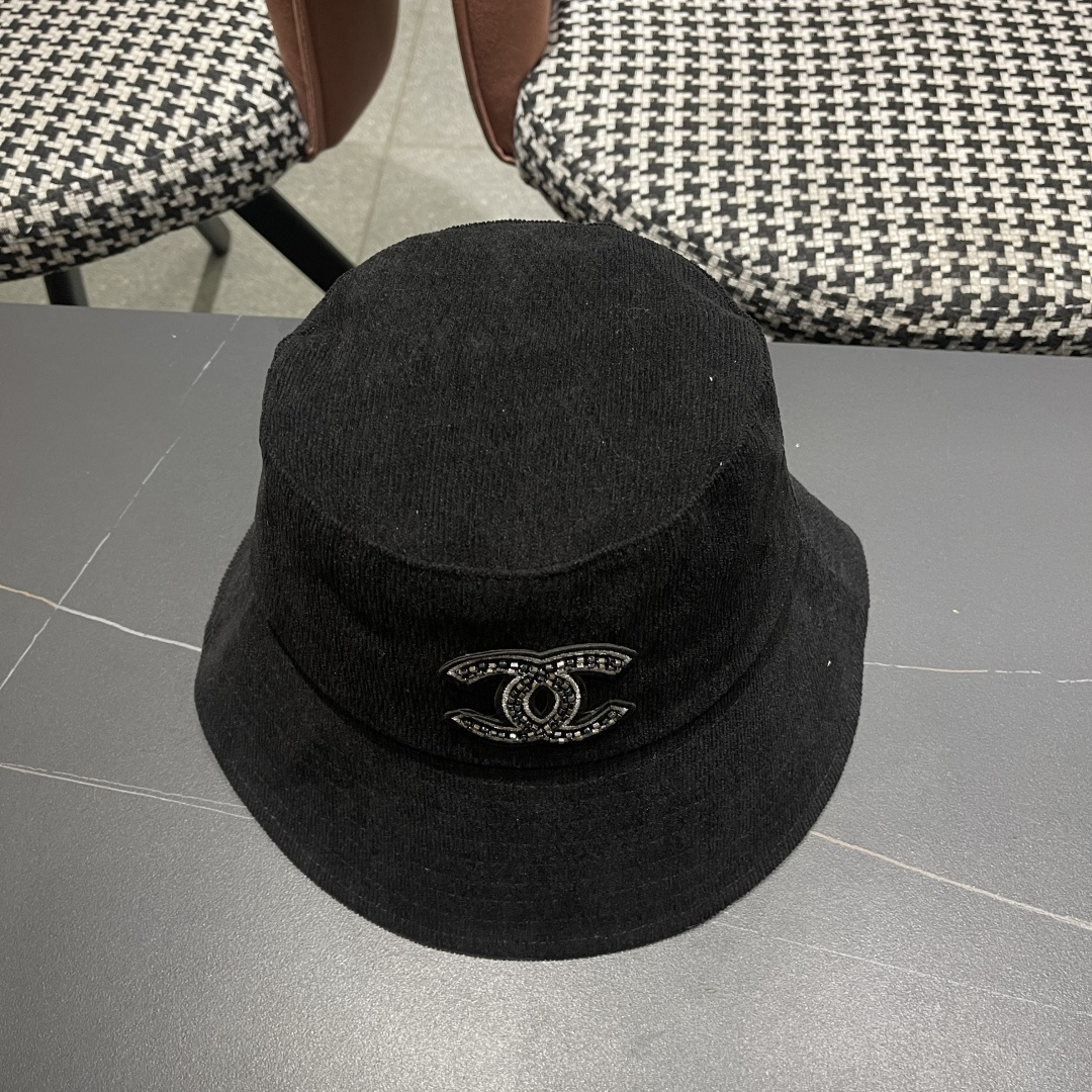  香奈儿2025早秋冬款渔夫帽女防紫外线遮阳帽大头围太阳盆帽潮