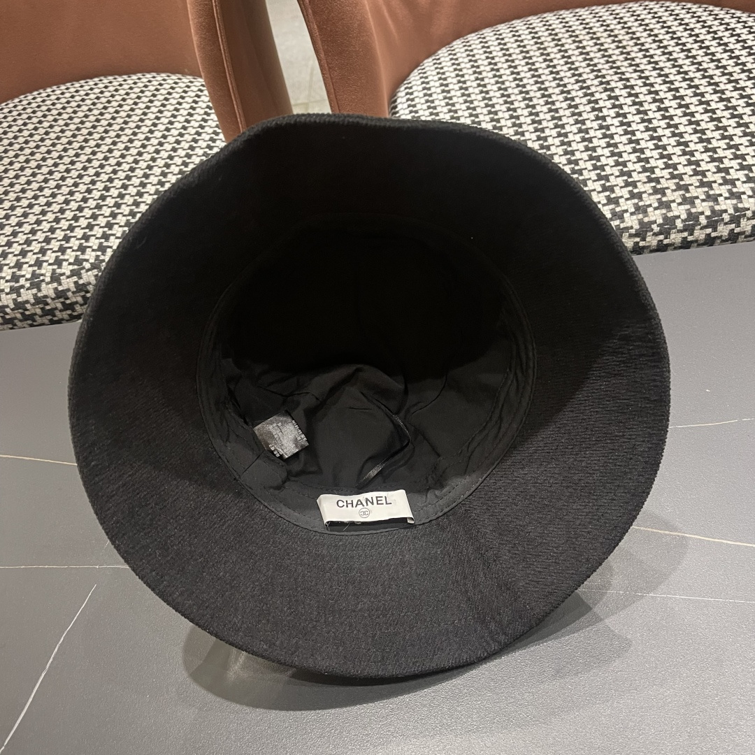  香奈儿2025早秋冬款渔夫帽女防紫外线遮阳帽大头围太阳盆帽潮