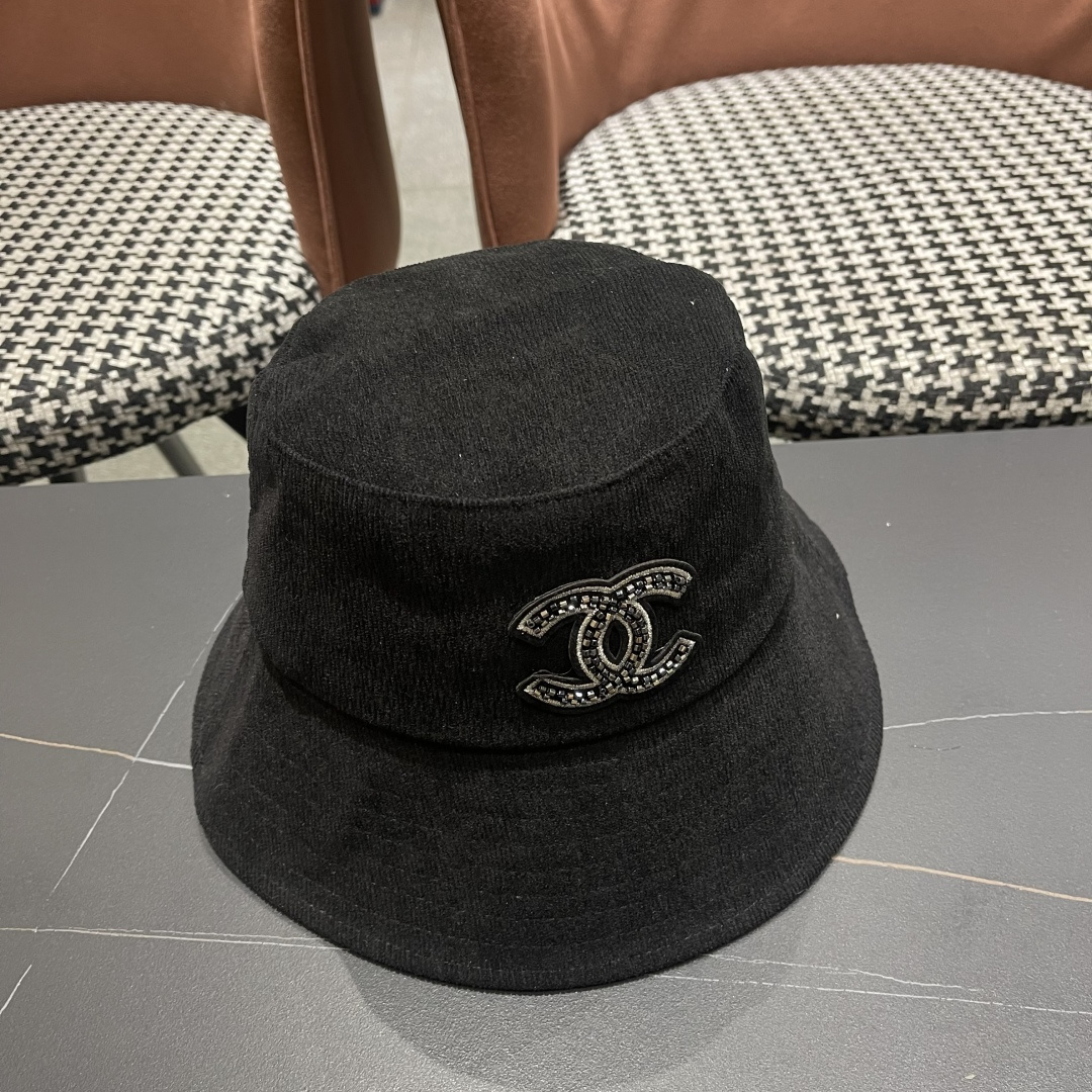 香奈儿2025早秋冬款渔夫帽女防紫外线遮阳帽大头围太阳盆帽潮