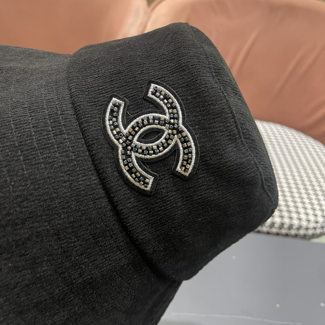  香奈儿2025早秋冬款渔夫帽女防紫外线遮阳帽大头围太阳盆帽潮