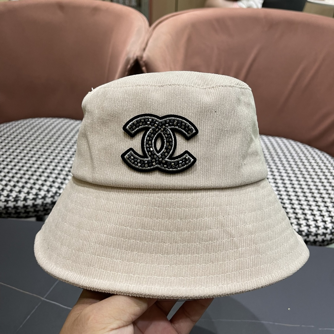  香奈儿2025早秋冬款渔夫帽女防紫外线遮阳帽大头围太阳盆帽潮