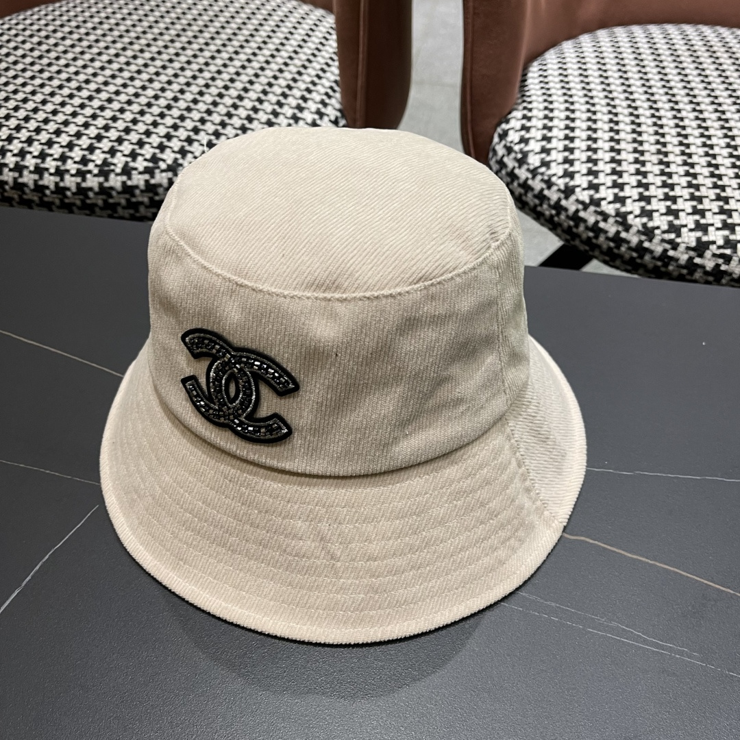  香奈儿2025早秋冬款渔夫帽女防紫外线遮阳帽大头围太阳盆帽潮
