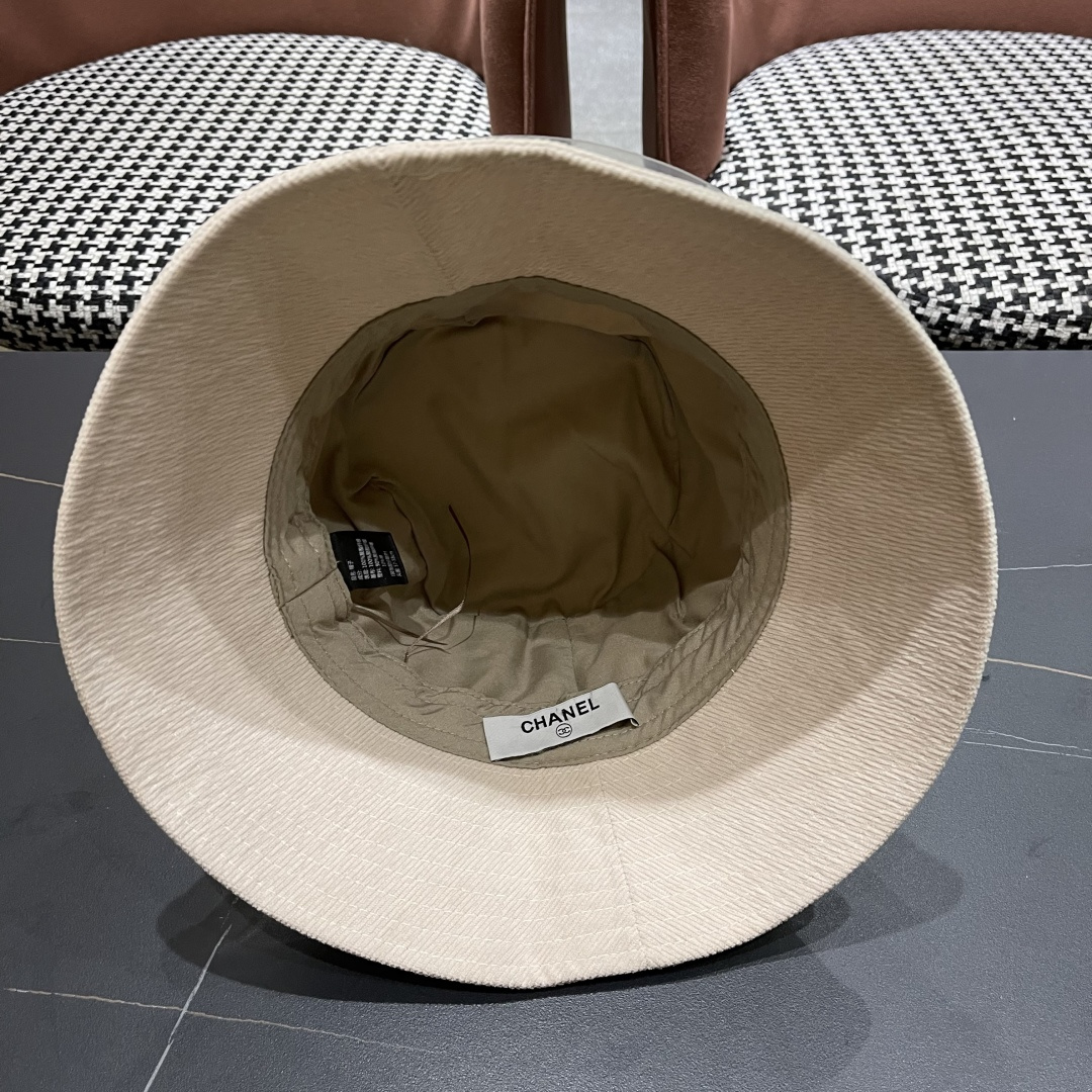  香奈儿2025早秋冬款渔夫帽女防紫外线遮阳帽大头围太阳盆帽潮