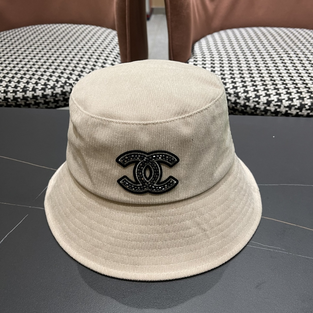  香奈儿2025早秋冬款渔夫帽女防紫外线遮阳帽大头围太阳盆帽潮