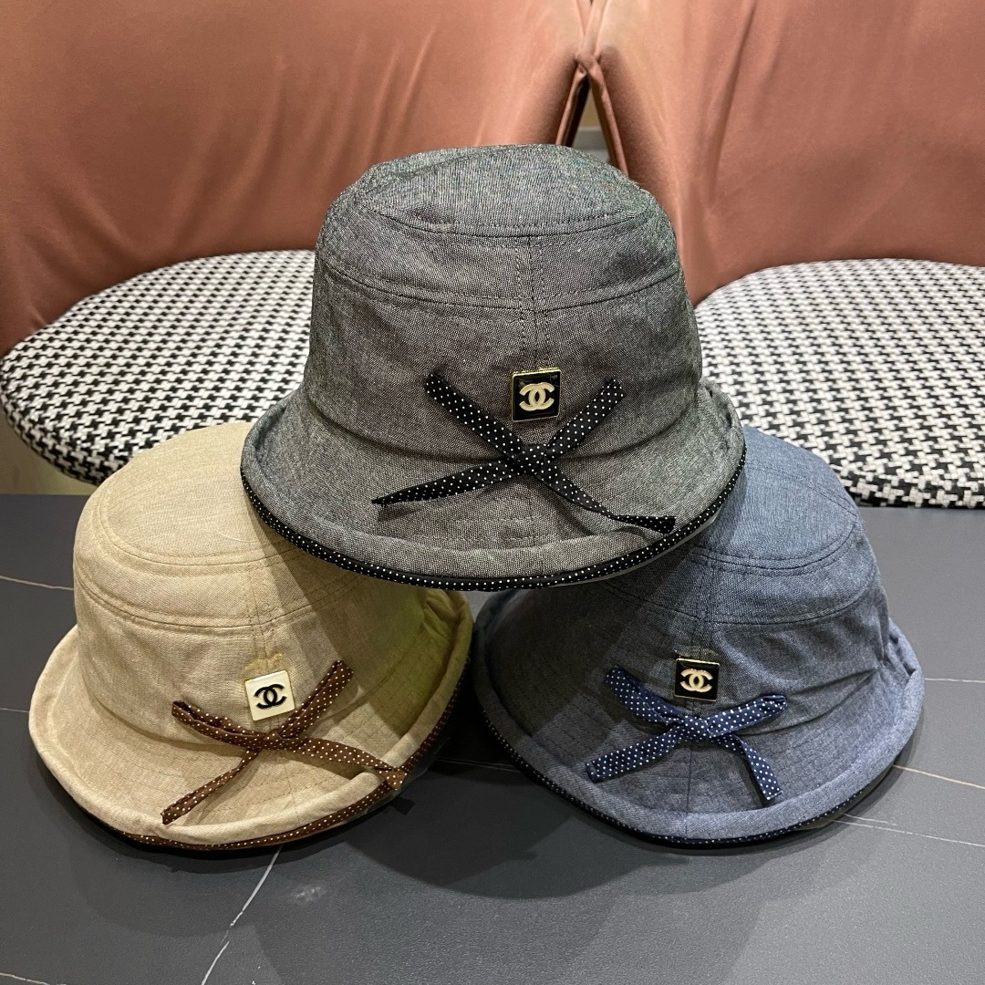  香奈儿 2025新款蝴蝶结卷边渔夫帽子女夏季赫本风气质优雅
礼帽百搭显脸小遮阳盆帽