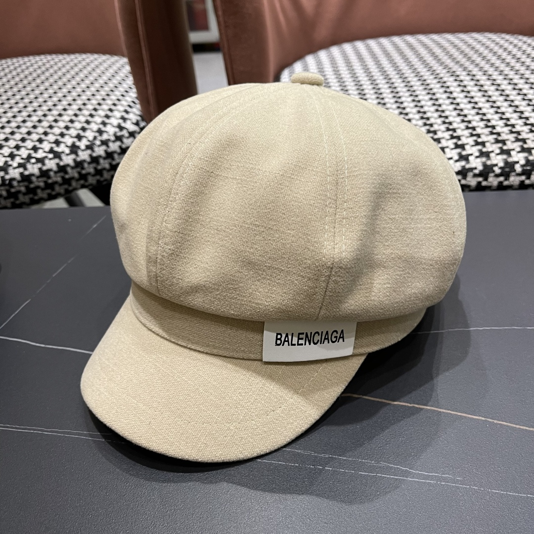  巴黎世家 贝雷帽女秋季韩系报童画家鸭舌大头显脸小秋冬季帽子