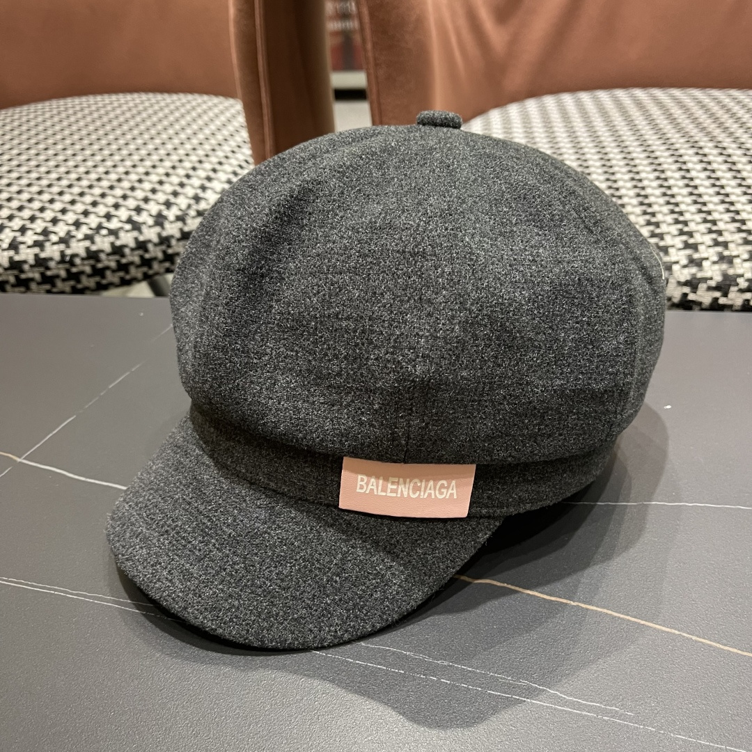  巴黎世家 贝雷帽女秋季韩系报童画家鸭舌大头显脸小秋冬季帽子