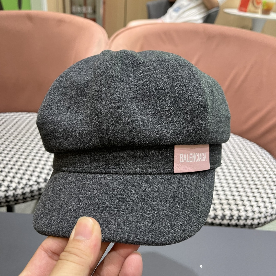  巴黎世家 贝雷帽女秋季韩系报童画家鸭舌大头显脸小秋冬季帽子