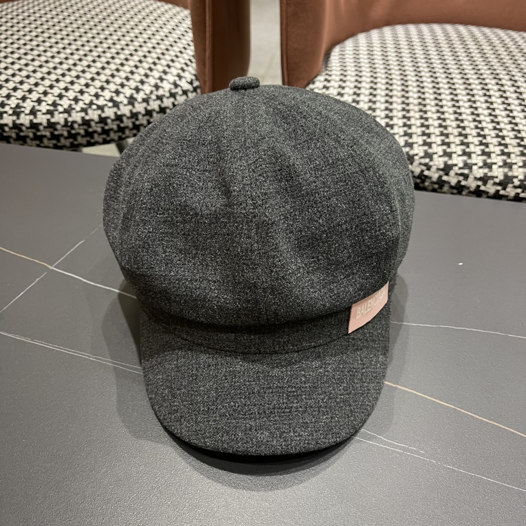  巴黎世家 贝雷帽女秋季韩系报童画家鸭舌大头显脸小秋冬季帽子