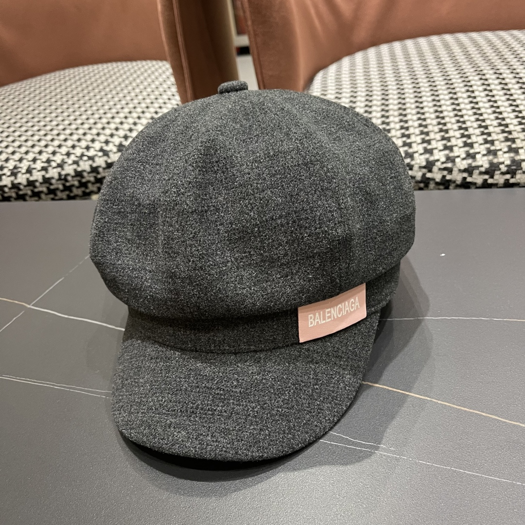  巴黎世家 贝雷帽女秋季韩系报童画家鸭舌大头显脸小秋冬季帽子