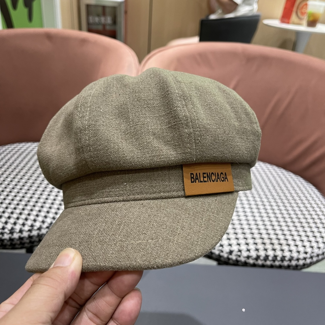  巴黎世家 贝雷帽女秋季韩系报童画家鸭舌大头显脸小秋冬季帽子