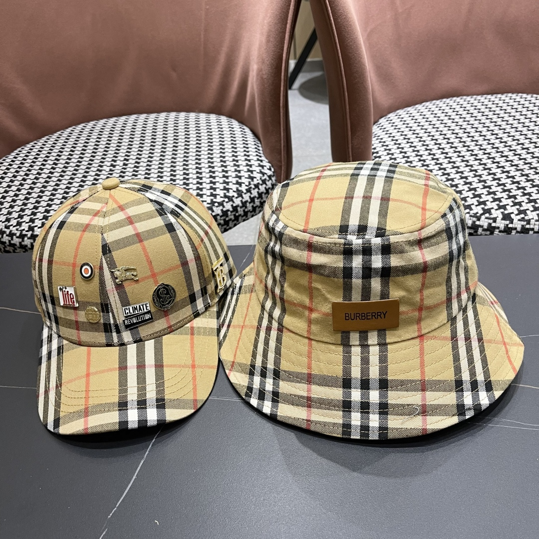 Burberry（巴宝莉） 渔夫帽  棒球帽 专柜热卖款纯棉内里，轻盈透气。完美版型，对格精准无误，原厂